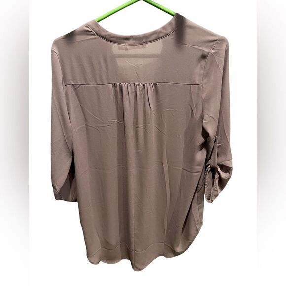 Lush NWT lilac/grey sheer tunic blouse small with v-neck - Picture 3 of 8